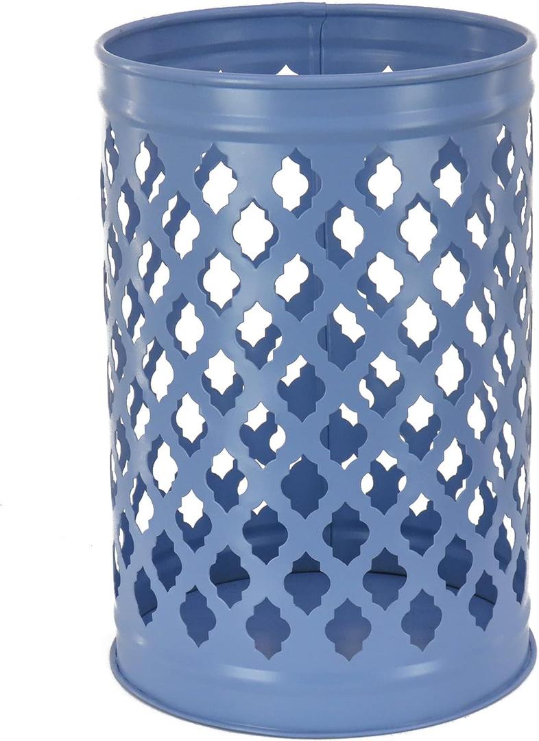 Lantern Candleholder, Ice Melt Blue, Modern Design and Finish, 12 Inches