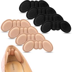 2 x Heel Grips Liner Cushions Inserts for Loose Shoes, Heel Pads Snugs for Shoe Too Big Men Women, Heel Grips Protectors for Blisters Pain, Filler Make Shoes Fit Tighter (RosyBrown Black H)