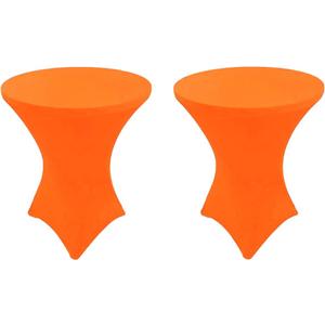 2 Pack Neon Orange 32x42 inches Cocktail Highboy Spandex Fitted Stretch Tablecloth Table Cover Wedding Event Party