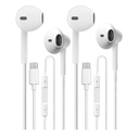 USB C Headphones 2 Pack，USB Type C Earbuds HiFi Stereo USB C Wired Earphones with Microphone Volume Control Compatible with Samsung Galaxy S23 S22 S21 Google Pixel 6 5 4XL/iPad Pro