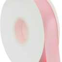 TONIFUL 1 Inch x 50yd Light Pink Satin Ribbon Thin Solid Fabric Ribbon for Gift Wrapping, Floral Bouquets, Bows and Craft Making, Christmas Valentines Birthday Wedding and Party Decoration