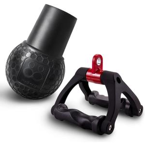 HXD-ERGO Double D Handle for Cable Machine - Ergonomic Row Handle Cable Attachment - Triangle V Bar Grip LAT Pull Down Attachments for Home Gym (Black-2)