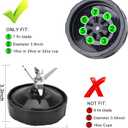 7 Fins Ninja Blender Blade Replacement Parts 2pcs Compatible with Ninja Blender Top Lid Accessories for Ninja Auto iQ BL682-30 BL642-30 BL450-30 BL482-30 BL687CO-30 ect.