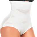 Werena Tummy Control Shapewear Panties for Women High Waist Cincher Shaping Underwear Body Shaper Panty Girdle (White, L)