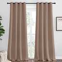 NICETOWN Bedroom Blackout Long Curtains and Drapes, Set of 2, 55 by 120 Inch, Cappuccino, Window Treatment Thermal Insulated Solid Grommet Blackout Draperies for Bedroom