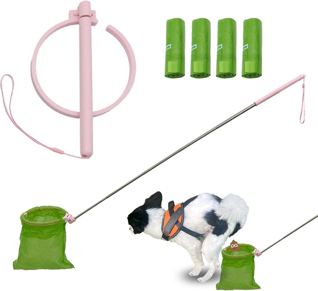 Wzxlj. Y Dog Pooper Scooper, 30" Extendable Handle, Lightweight for Small & Large Dogs, Pet Waste Removal Tool for Yard (Dog Pooper Scooper)
