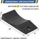 GICOOL 2-Pack Tire Saver Ramp for 9-12" Tire and Wheel, Flat-Free & Tubeless Tire Protector to Prevent Flat Spots Caused by Long Storage Parking for Riding Lawn Mower