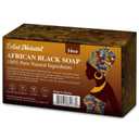 African Black Soap, 100% Pure & Natural, With Raw Shea Butter, Palm Kernel Oil and Cocoa Pods Ash for Dry & Oily Skin Care, Supports Acne & Eczema Treatment, 1 LB (16 oz)