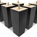 AORYVIC 6 inch Furniture Legs Black Couch Legs Set of 6 Ottoman Replacement Sofa Legs for Sectional, Dresser, Recliner, Nightstand