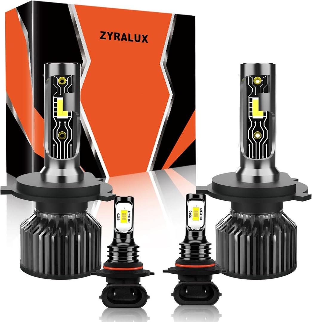 Fit For Toyota Tacoma 2005-2011 Bulbs, 9003 High Low Beam+9145 Fog Lights Bulbs Kit, Plug and Play, Pack of 4