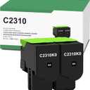 C2325 C2310 Black Toner Cartridge Compatible for Lexmark C2310K0 for C2325 C2425 C2535 C2325dw C2425dw C2535dw MC2325adw MC2425adw MC2535adwe MC2640adwe Printer, 2 Pack