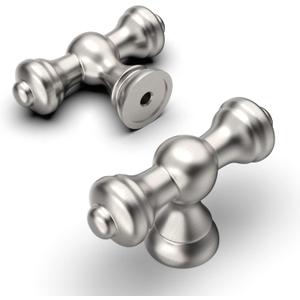 Amerdeco 10 Pack Brushed Satin Nickel Kitchen Cabinet Knobs 2.1 Inch(53mm) Single Hole Cabinet Handles Dresser Knobs Drawer Knobs and Pulls for Bathroom Cabinets
