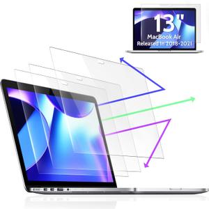 Peslv 3-Pack Anti Blue Light Screen Protector for MacBook Air 13 Inch(2018-2021,M1)&MacBook Pro 13In(2016-2022,M1,M2), 13.3" Mac Laptop Glare Filter Uv Blocker Shield Cover Eye Protection Film