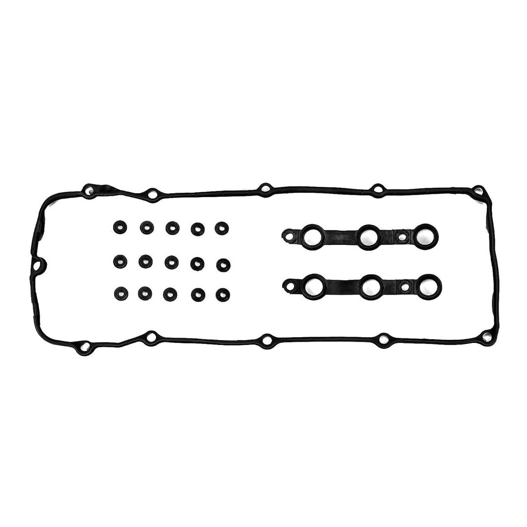 Donepart Valve Cover Gasket Compatible with Grommets for BMW M54 E46 E39 E83 E53 330i 325Ci 323Ci 328Ci 330xi 525i 528i 530i X5 Z3 2002-2006 OEM Fit, Leak-Proof, Includes 15 Grommets & Seals