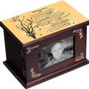 Cremation Urns for Human Ashes Adult Male Female Wooden Urns with Photo Frame for Women Men Funeral Memorial Decorative Wood Urns for Ashes Large Burial Urn Box and Casket Up to 250 IBS (Tree)