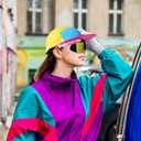 Cindeer 2 Pcs 80s 90s Neon Hat Neon Retro Semi Rimless Sunglasses, 80s Costumes Accessories for Women Men 90s Theme Party (One Size, Yellow Top)