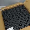 MYFAMIREA Modular Interlocking Cushion 12 Pack 11.8" x 11.8" Rubber Floor Tiles Non-Slip Splicing Drainage Mats for Deck, Pool, Outdoor Shower, Patio, Balcony, Indoor Bathroom, Kitchen, Yard (Black)