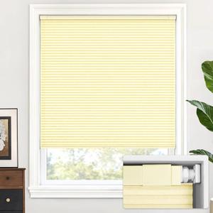 LazBlinds Cordless Cellular Shades, No Tools No Drill Light Filtering Honeycomb Shades Pleated Blinds for Windows, 31'' W x 64'' H, Alabaster