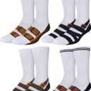 Eurzom 4 Pairs Novelty Sandal Socks for Men Funny That Look Like Shoes Gifts Birthday Hilarious Gag Crew Socks Gifts for Men Father Boyfriend