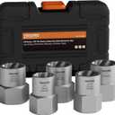 5-Piece Heavy Duty Bolt Extractor Set, 1/2" Drive Impact Lug Nut Remover Tool, Large Size 19-25mm for Removing Stripped, Damaged, Rusted Nuts, Bolts, and Studs