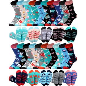 Hercicy 20 Pairs Novelty Medical Week Socks Bulk for Women Funny Cotton Crew Socks for Medical Assistants Week Appreciation Halloween Christmas Gift Hercicy 20 Pairs Novelty Medical Week Socks Bulk for Women Funny Cotton Crew Socks for Medical Assistants Week Appreciation Halloween Christmas Gift