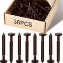 Blulu 36 Pcs 3 Inch Vinyl Shutter Fastener Window Panel Peg Lok Pin Pegs Screws Shutter Spikes Anchor (Federal Brown)