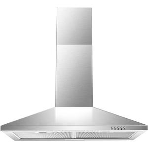 SNDOAS Range Hood 30 inch,Wall Mount Range Hood in Stainless Steel With Ducted/Ductless Convertible,Stove Vent Hood with Aluminum Filters,3 Speed Exhaust Fan,LED Light,Button Control (Silver)