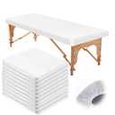 50 Pcs 36" x 85" Disposable Fitted Massage Table Sheets with Elastic, Non Woven Fabric Spa Bed Covers Disposable Bed Sheets for Massage Spa Beauty Salon(White)