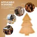 Baluue Christmas Tree Charcuterie Board, Bamboo Serving Tray for Appetizers, Snacks, and Fruit 3-Compartment Wooden Cheese Platter for Xmas Holiday Party & Hostess (27.70X19.50X1.20CM, Khaki)