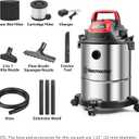 Vacmaster DVOM204S 1101 4-Gal 20V Cordless Stainless-Steel Wet/Dry Vac Red