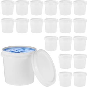 20 PCS Paint Buckets with Lids, 1 L Plastic Paint Bucket for Painting, 1/4 Gal 2 Pint Can Cylinder White Empty Storage Containers for Paint Liquids for Home,Office,Commercial Use