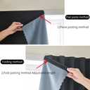 AJAZZ Self Adhesive Curtains 100% Blackout Shades Window Cover Sticky Curtain Portable Easy Open Blackout Curtains for Bedroom Living Room No Drilling (Black, 47" W x 96" L) 1 Panel