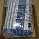 Amazon Basics Twin/Twin XL Size Comforter Sets, Ultra-Soft Lightweight Microfiber Reversible 2-Piece Bedding, Blue Denim/Beige Stripes, Striped