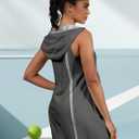 Womens Casual Rompers Athletic Workout Zip Cotton Jumpsuits Overalls | Summer Loose Hooded Romper, Side Pockets, Half-zip, Defined Seaming, Wide Legs, Soft Cotton-Blend for Sporty, Beach, Lounge (Gray, XS)