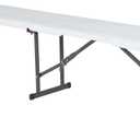 LIFETIME Portable Folding Bench, 6Foot FoldinHalf, UVResistant Seat, PowderCoated Steel Frame, Lightweight, StainResistant, NonMarring Foot Caps, Indoor/Outdoor Portable Seating (White Granite)