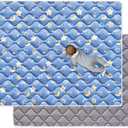 Odorless Premium Foam Baby Play Mat, Soft Microfiber Fabric Crawling Mat for Floor- Comfortable and Hypoallergenic, Non-Slip Cushioned Floor Playpen mat for Infants,Babies,Toddlers (59" X 59", D-blue Sky)