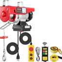 VEVOR Electric Hoist, 440 lbs 120V Electric Winch with 328 ft Wireless & 14 ft Wired Remote Control, 40 ft Single Cable Lifting Height, Single/Double Slings, Lift Hoist for Garage Warehouse Factory