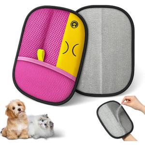 Reusable Pet Hair Remover Gloves – Electrostatic Lint & Fur Removal, Machine Washable Cleaning Gloves for Furniture, Clothes & Car (Pink)