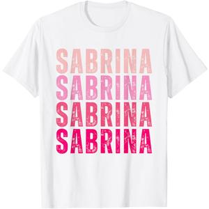 Personalized Name Sabrina I Love Sabrina Vintage T-Shirt (Small, Black)