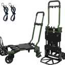 2-in-1 Black Folding Small cart, Outdoor Cargo handling Vehicle, Flatbed Trailer with a Load Capacity of 330 pounds (1, Green+Black Brake)