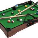 Mini Pool Table - 20-Inch Portable Tabletop Billiards Game with Cue Balls, Sticks, Chalk, Brush, and Triangle Rack - Table Games by Hey Play