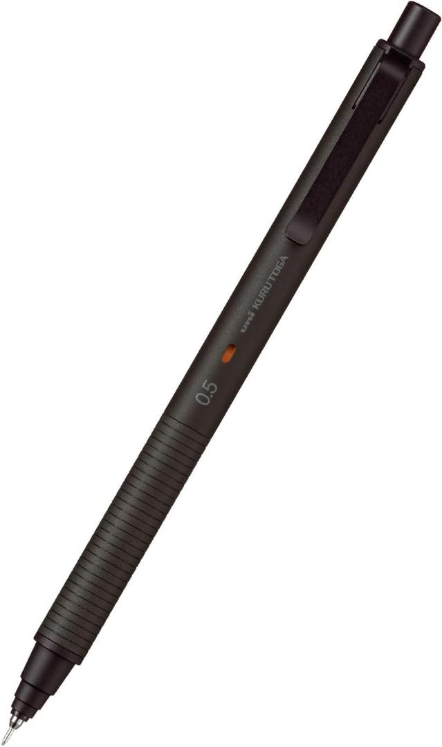 Uni Kuru Toga Metal Mechanical Pencil, Auto Lead Rotation, 0.5mm Fine Point, All-Metal Body, Nocturne Black, M5KH1P.24