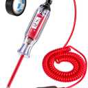 Heavy Duty 3-48V Automotive Circuit Tester with Backlit Digital LCD Voltage Display, DC Test Light with 140 Inch Extended Spring Wire, Car Truck Battery Tester with Stainless Probe