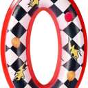 Racing Themed Birthday Candle, Premium Red Black and White Checkered Number Candle Suitable for Baby Shower Birthday Racing Themed Party Decoration (Number 0)