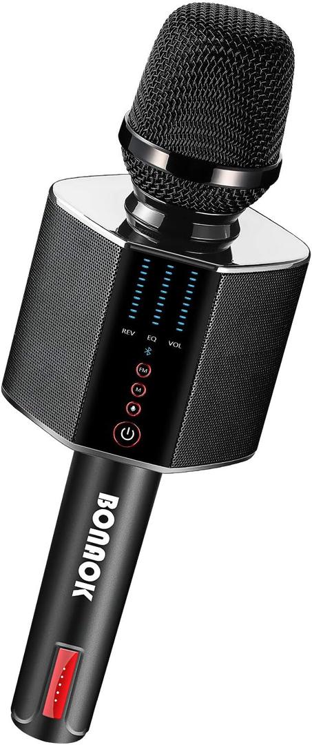BONAOK Karaoke Microphone, Portable Wireless Bluetooth Karaoke Mic for Adults&Kids Car Home Outdoor Party, Karaoke Machine for PC/All Smartphone G50 Black 2025