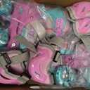 Roller Skates Kids Girls, Sportneer 4 Sizes Adjustable Roller Skates for Kids Age 5-12 with Protective Gear Set Light Up Roller Skate for Children Youth Beginners Indoor & Outdoor Use, Pink, XS