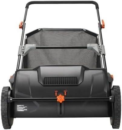 21-Inch Push Lawn Sweeper,Heavy Duty Steel Frame with 3.5 cu.ft Mesh Bag,Adjustable Brush Height and Rubber Wheels,2 Spinning Brushes for Leaves, Grass, Debris,Easy Storage & Dump Design