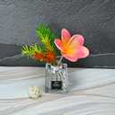 20pcs Pink Orange Color PU Real Touch Lifelike Artificial Hawaiian Plumeria Frangipani Flower Detachable Flower Stems Wedding Home Party Decoration