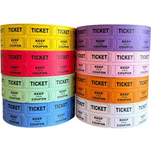 Yuanhe Raffle Tickets Double Roll - 16000 Total 50/50 Raffle Tickets for Events, Entry, Class Reward, Fundraiser, Carnivals, Door Prizes