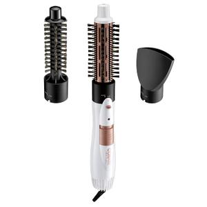 Conair Double Ceramic 3-in-1 Hot Air Brush, 1000W, Interchangeable 1" Thermal &  Boar Bristle Attachments for Voluminous Curls & Straight Styles, Hot Air Brush for Fine & Thick Hair